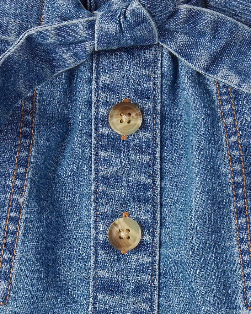 Toddler Girl Button-Down Denim Skirt - Blue