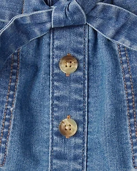 Toddler Girl Button-Down Denim Skirt - Blue