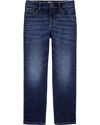 Kid Dark Wash Husky-Fit Classic Jeans