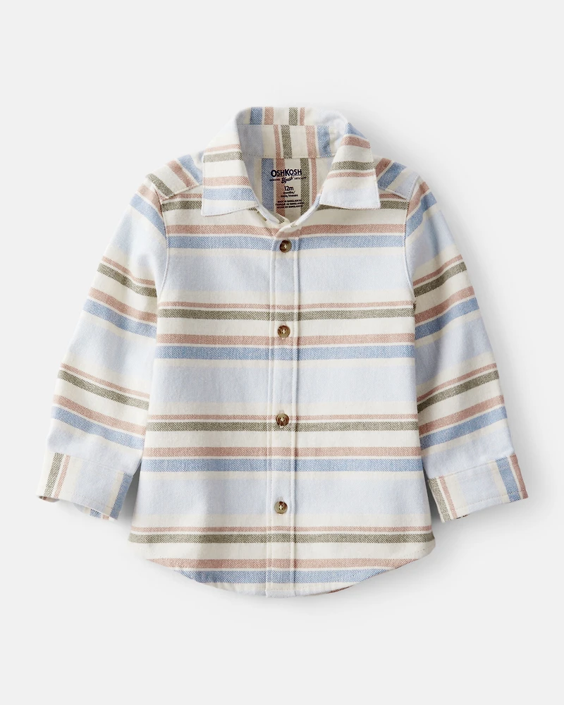 Baby Boy Striped Cotton Long-Sleeve Button-Down Shirt