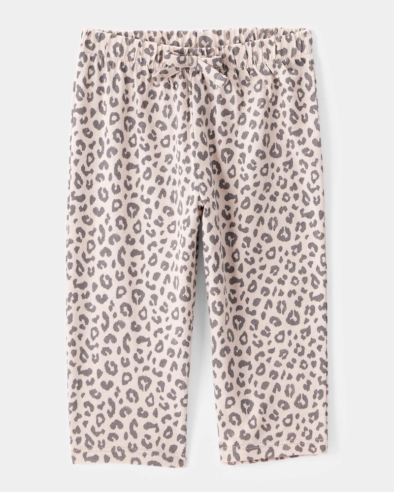 Baby 2-Piece Long-Sleeve Bodysuit & Pull-On Leopard Pants