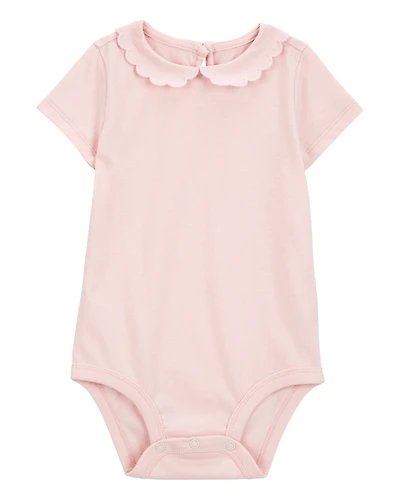 Baby Scalloped Collar Short-Sleeve Bodysuit
