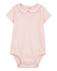 Baby Scalloped Collar Short-Sleeve Bodysuit