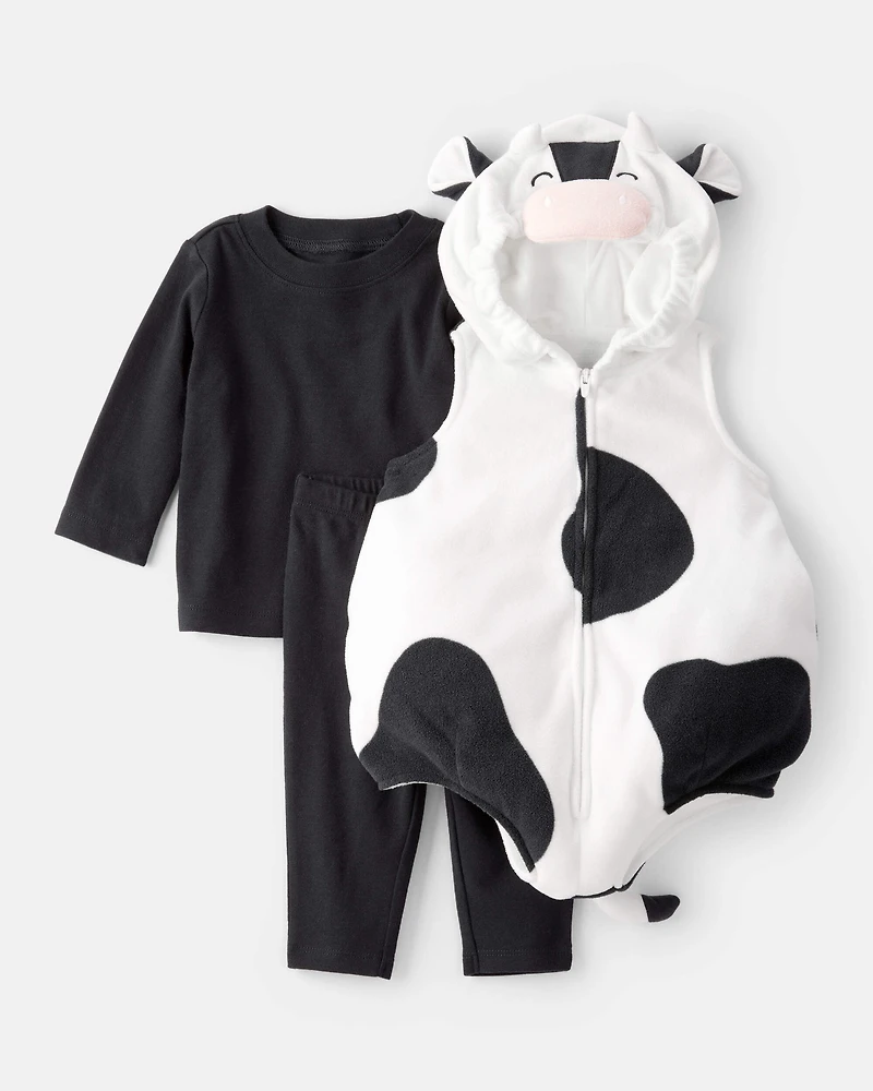 Baby 3-Piece Cow Halloween Costume - Black/White