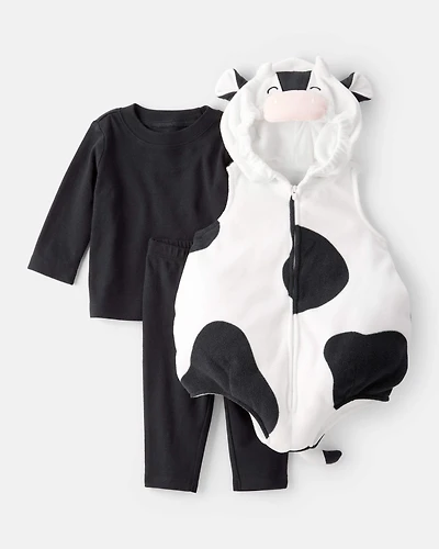 Baby 3-Piece Cow Halloween Costume - Black/White