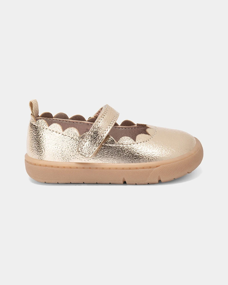 Baby Girl Every Step® First Walker Shiny Dress Shoes - Gold