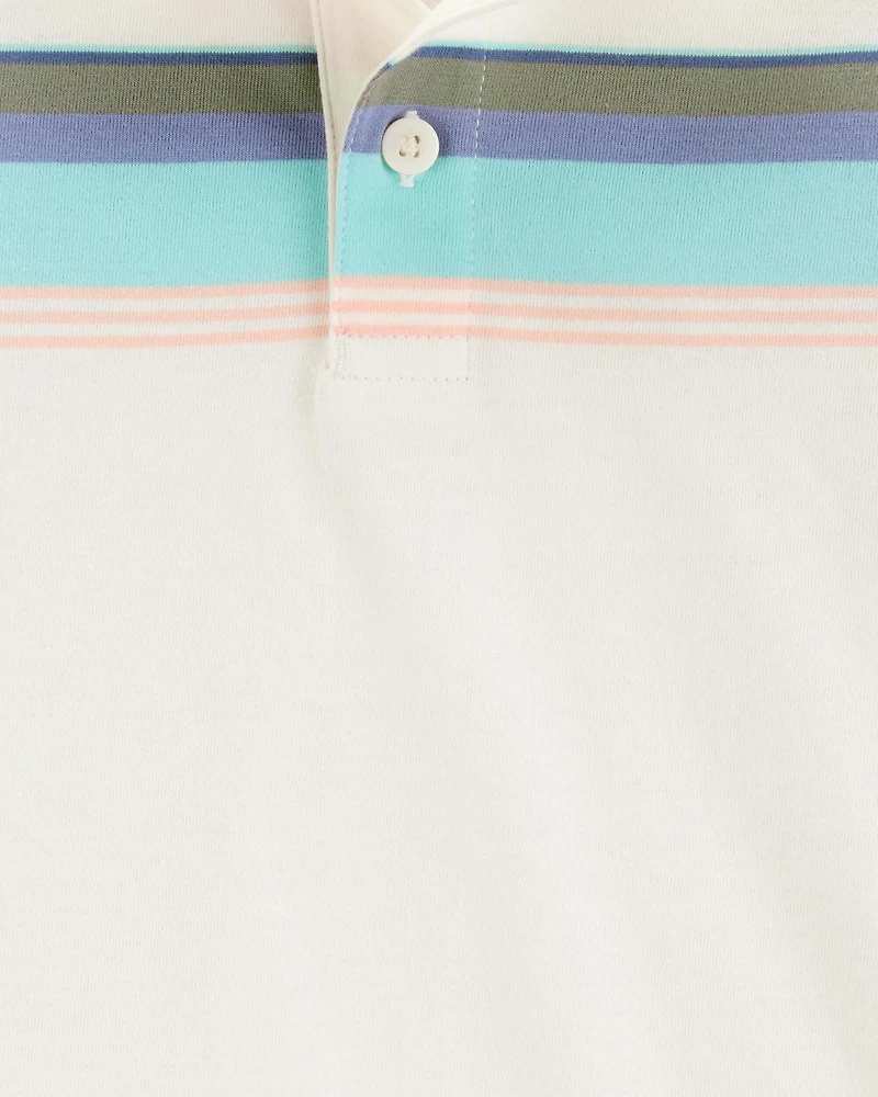 Toddler Striped Short-Sleeve Polo - Cream