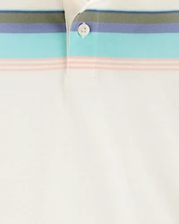 Toddler Striped Short-Sleeve Polo - Cream