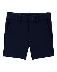 Toddler Ponte Knit Uniform Shorts - Navy