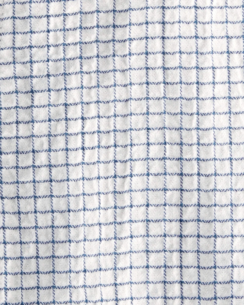 Baby Organic Cotton Checkered-Print Shortalls