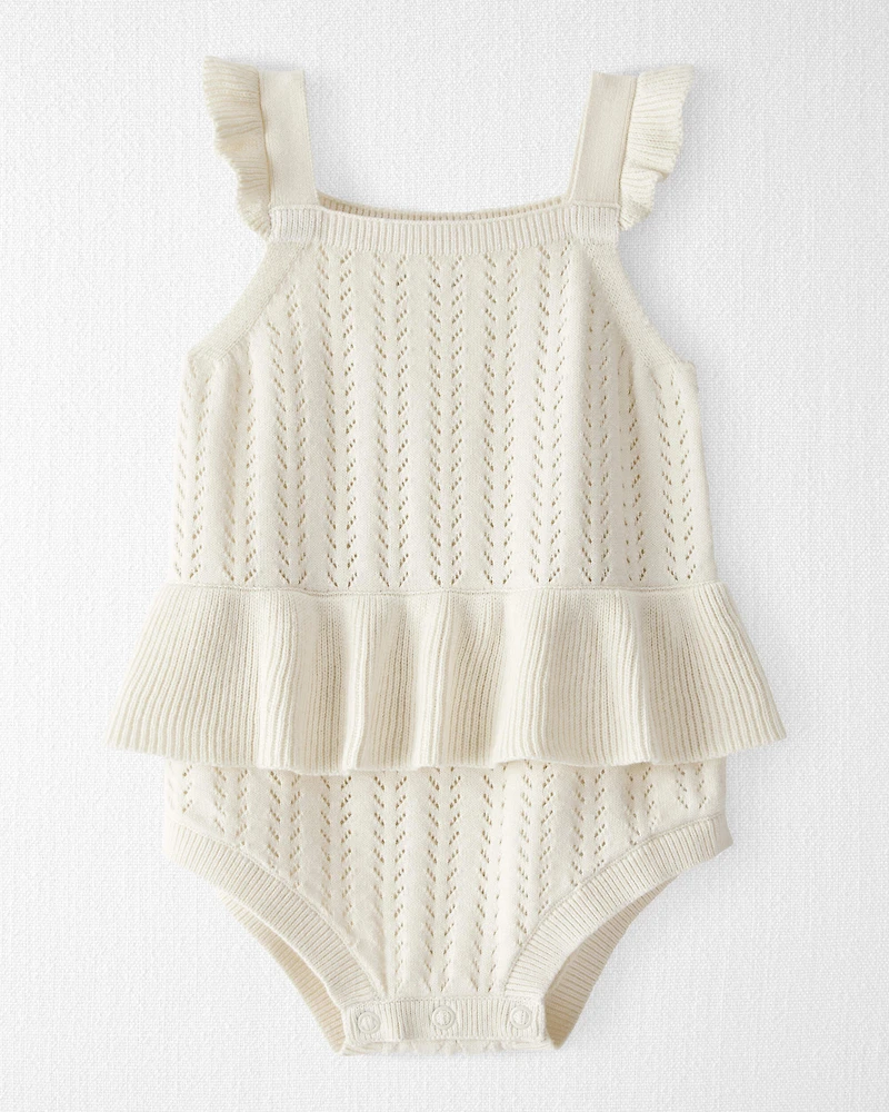 Baby Girl Organic Cotton Pointelle Romper