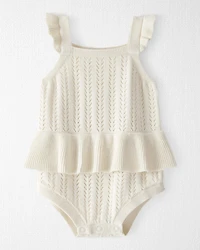 Baby Girl Organic Cotton Pointelle Romper
