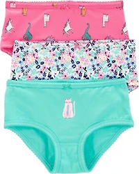 3-Pack Cat Print Brief Stretch Cotton Underwear