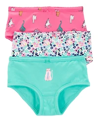 3-Pack Cat Print Brief Stretch Cotton Underwear