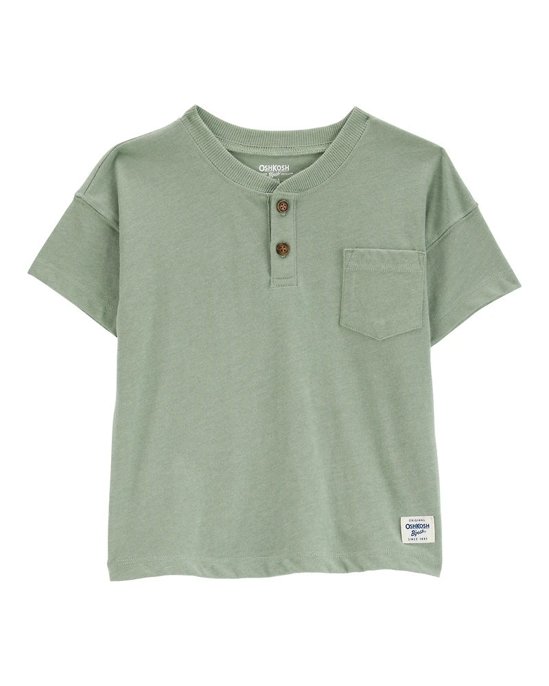 Toddler Pocket Henley Tee - Green