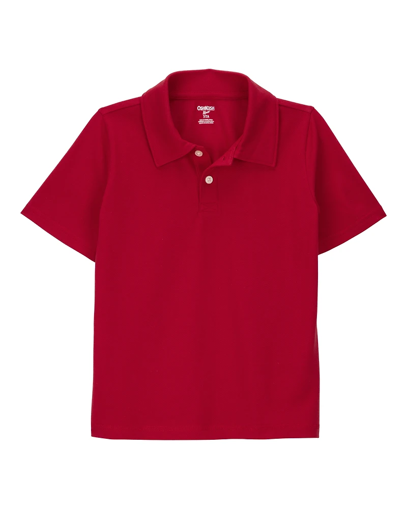 Kid Pique Uniform Polo Shirt - Red