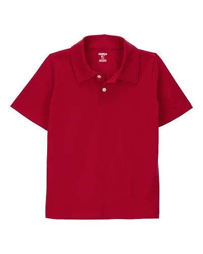 Kid Pique Uniform Polo Shirt - Red
