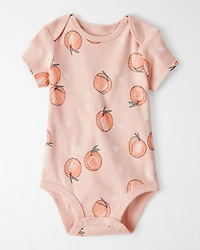 Baby Organic Cotton Bodysuit Peach Print