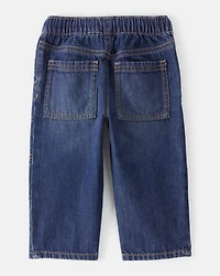 Baby Boy  Pull-On Wide-Leg Denim Jeans - Dark Wash