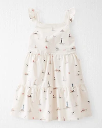Toddler Organic Cotton Dress in Coastal Vacation Print