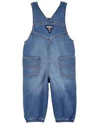 Baby Neutral Knit-Like Denim Overalls - Medium Wash