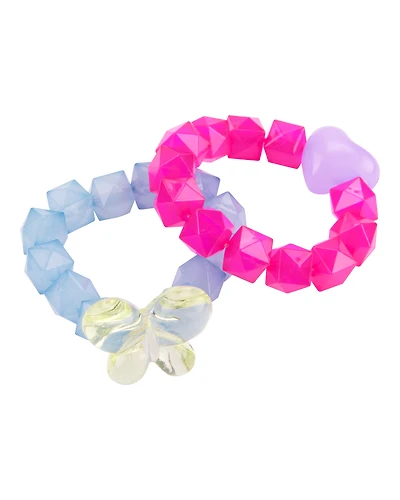 2-Pack Butterfly & Heart Bracelets