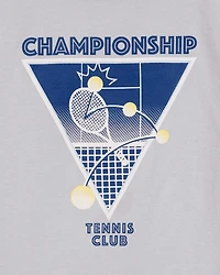 Boys Tennis Short-Sleeve Graphic Tee - Grey
