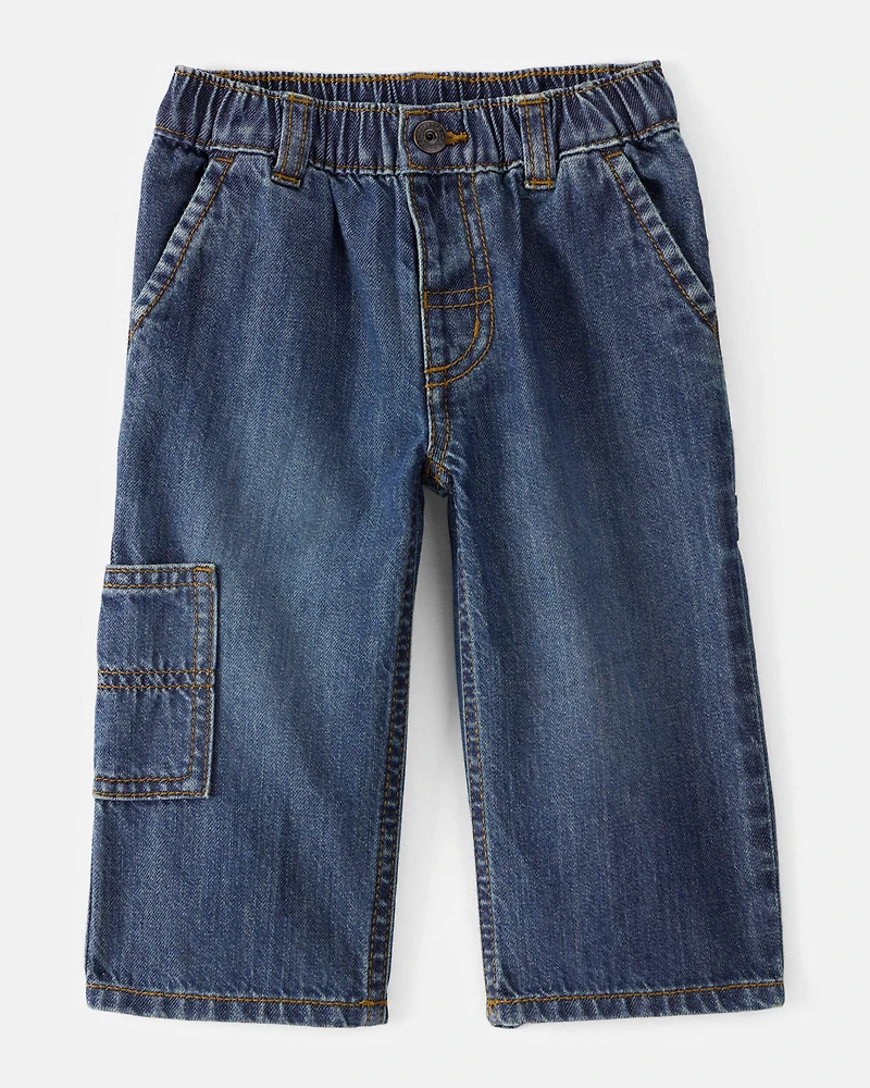Baby Boy Wide-Leg Carpenter Denim Jeans - Medium Wash
