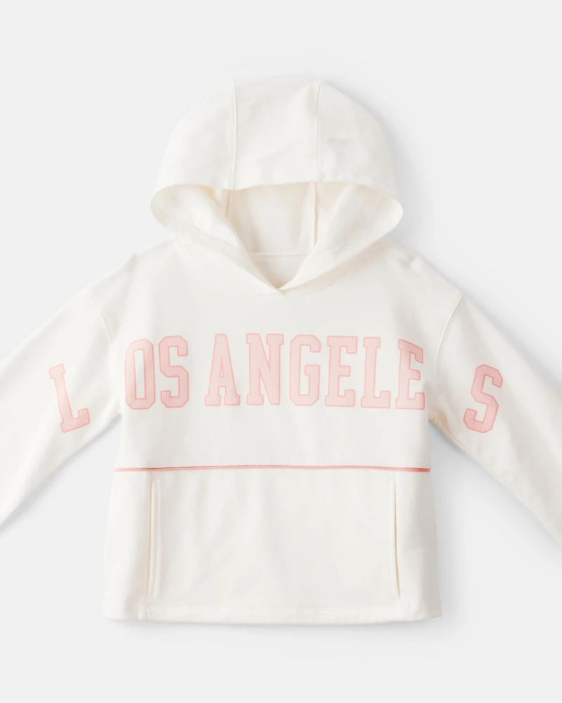 Girls Los Angeles Cotton Long-Sleeve Hoodie - Cream
