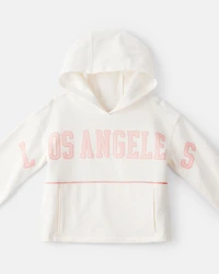 Girls Los Angeles Cotton Long-Sleeve Hoodie - Cream