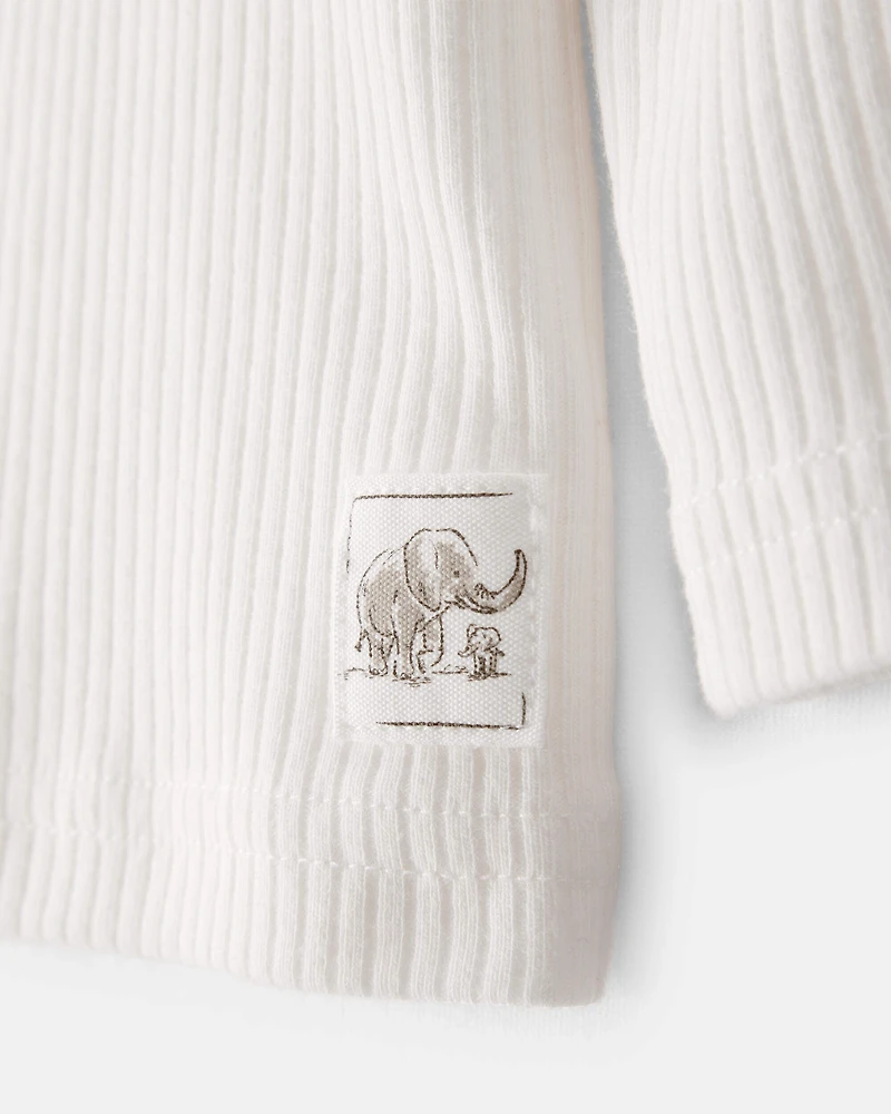 Baby 3-Piece Ribbed Outfit Set - Ivory