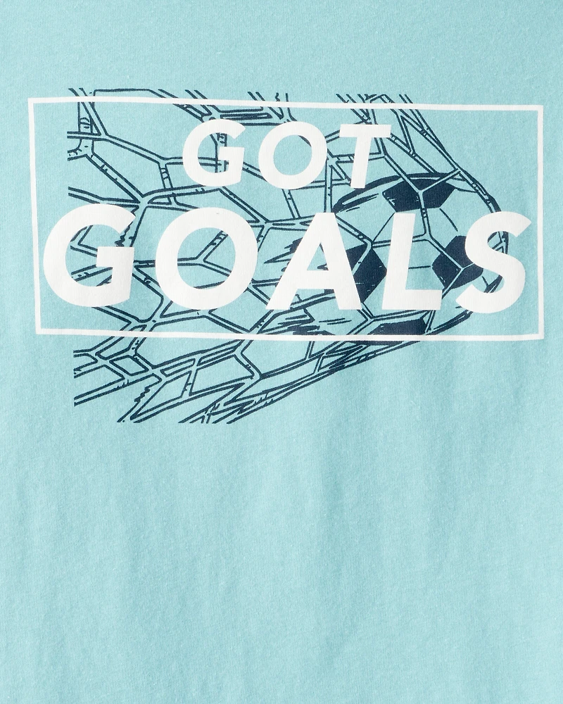 Boys Got Goals Long-Sleeve Graphic Tee - Blue