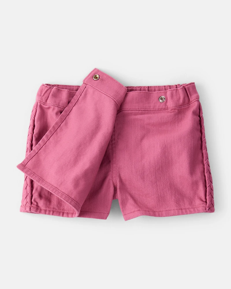 Toddler Girl 100% Cotton Skort - Pink