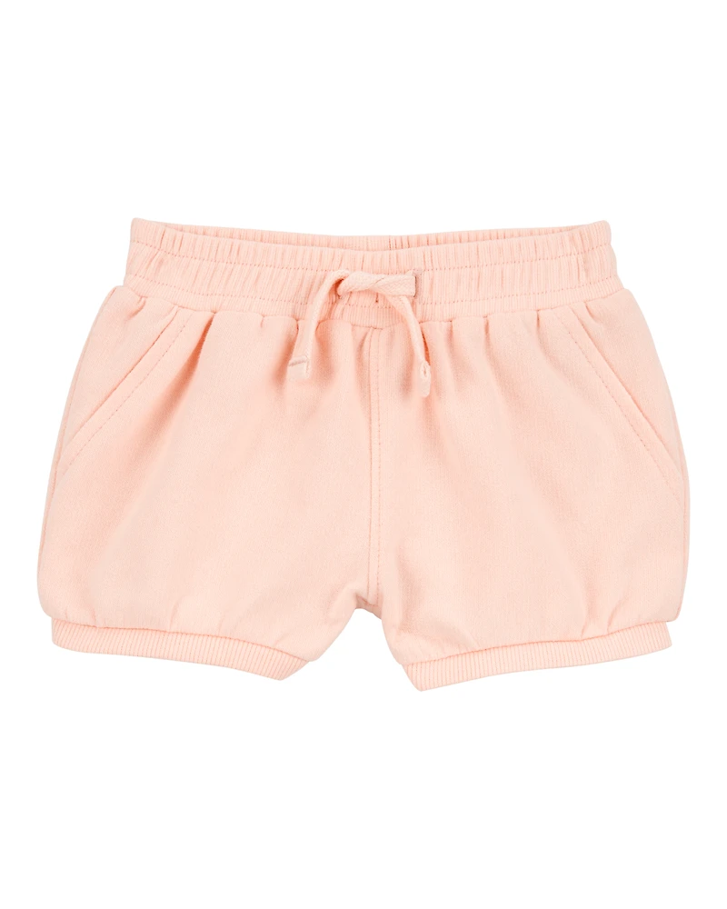 Baby Pull-On French Terry Shorts - Pink