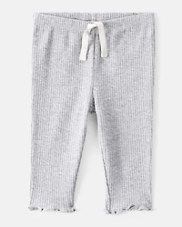 Baby Girl 2-Pack Knit Pull-On Pants Set - Grey/Navy