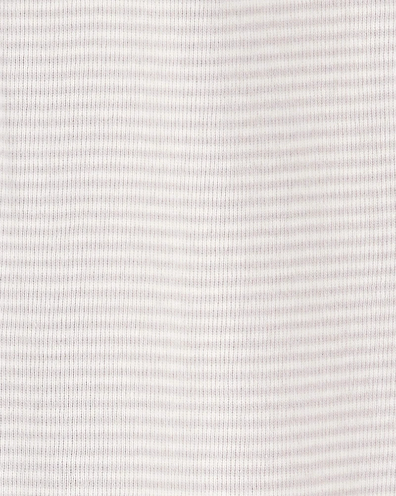 Baby 2-Pack Striped Elephant 2-Way Zip Cotton Sleep & Play Pajamas - Grey
