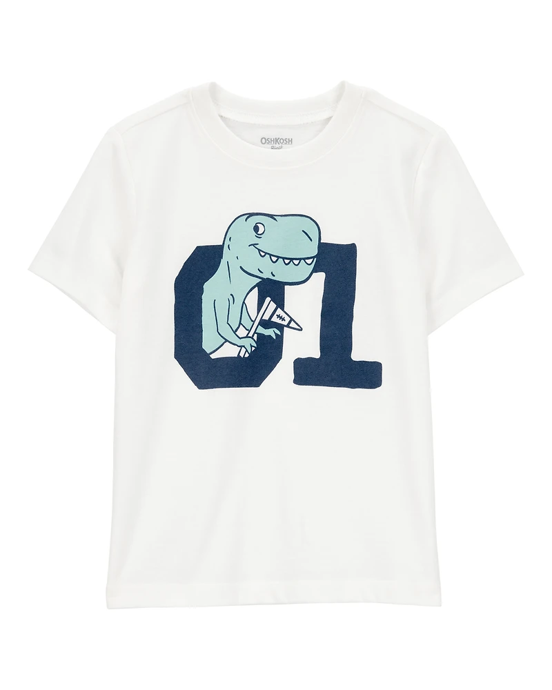 Toddler Dino Short-Sleeve Graphic Tee - Ivory