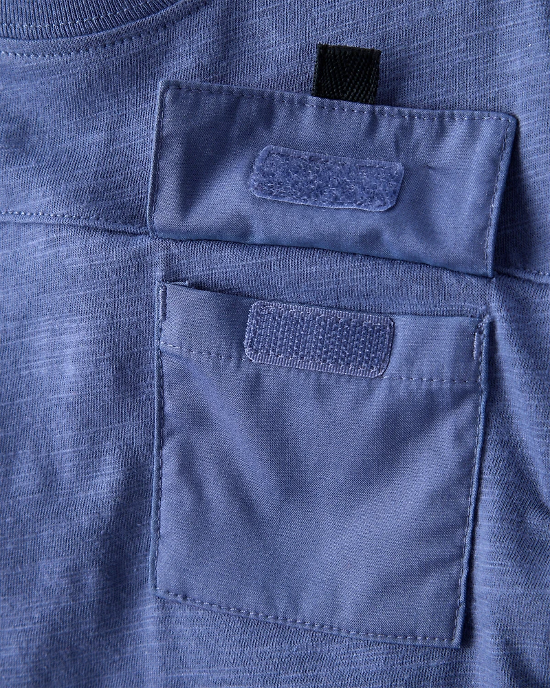 Toddler Boy Short-Sleeve Pocket Tee - Blue