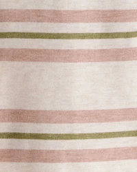 Toddler Boy Striped Short-Sleeve Henley Tee - Tan