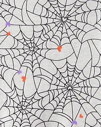 Girls Halloween Spiderwebs Long-Sleeve Dress - Black/White