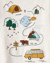 Toddler Boy Camping Short-Sleeve Graphic Tee - Ivory