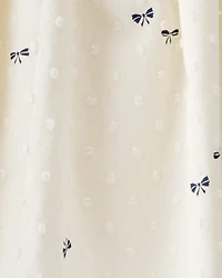Baby Swiss Dot Bow Print Short-Sleeve Dress - Ivory