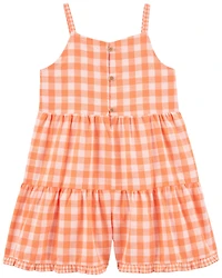 Toddler Gingham Poplin Romper