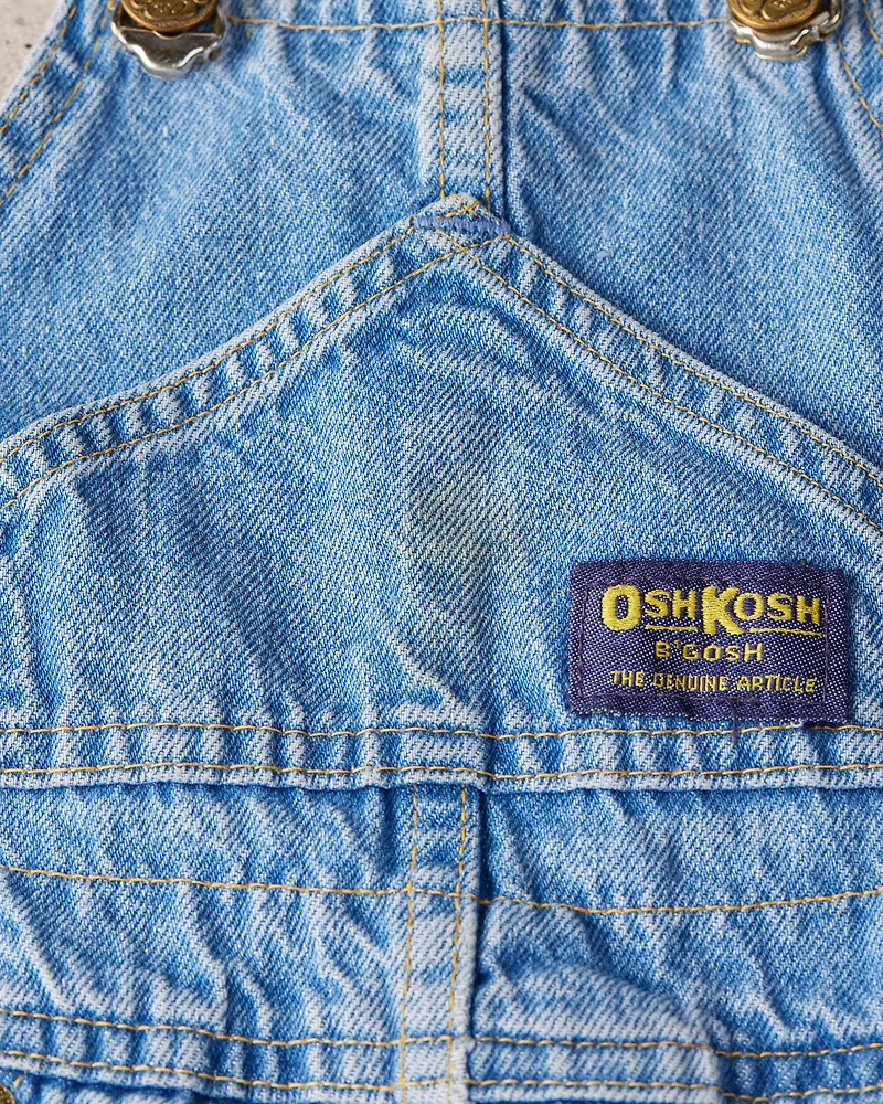 Toddler 5T Rare Vintage Medium Wash Denim Overalls from the OshKosh Archive Release