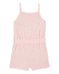 Toddler Floral Terry Cloth Swimsuit Cover-up Romper - Pink