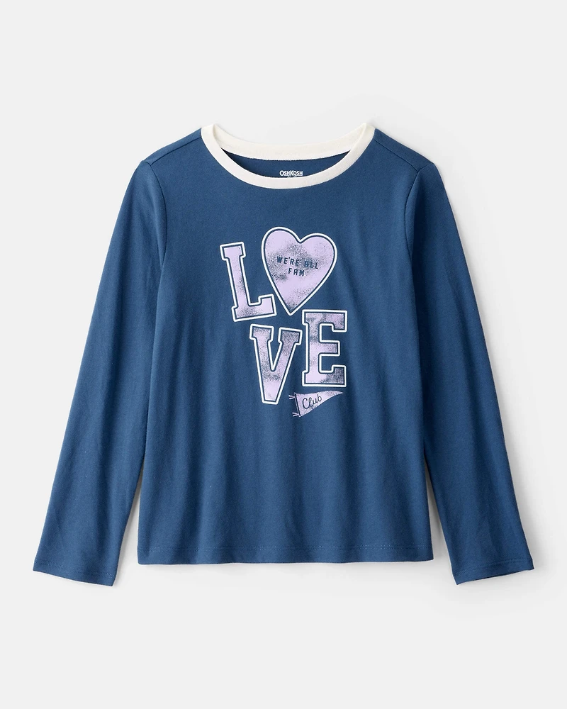 Girls Love Club Long-Sleeve Graphic Tee - Blue