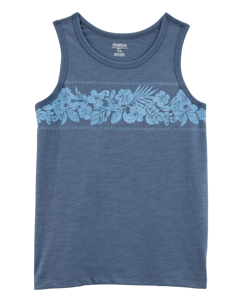 Kid Tropical Print Tank - Blue