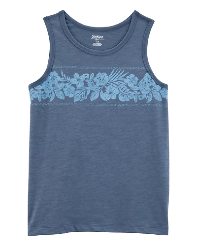 Kid Tropical Print Tank - Blue