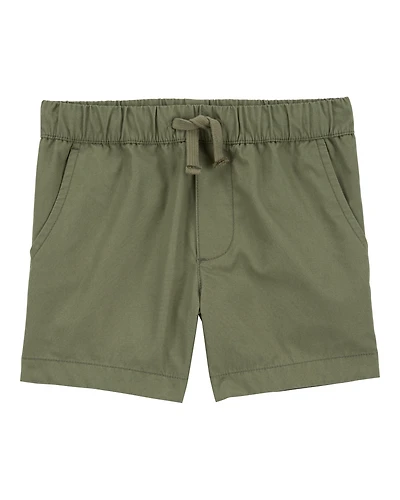 Toddler Pull-On Poplin Shorts - Olive