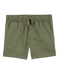 Toddler Pull-On Poplin Shorts - Olive